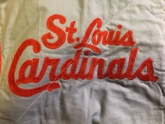 Closeup image showing Cardinals logo